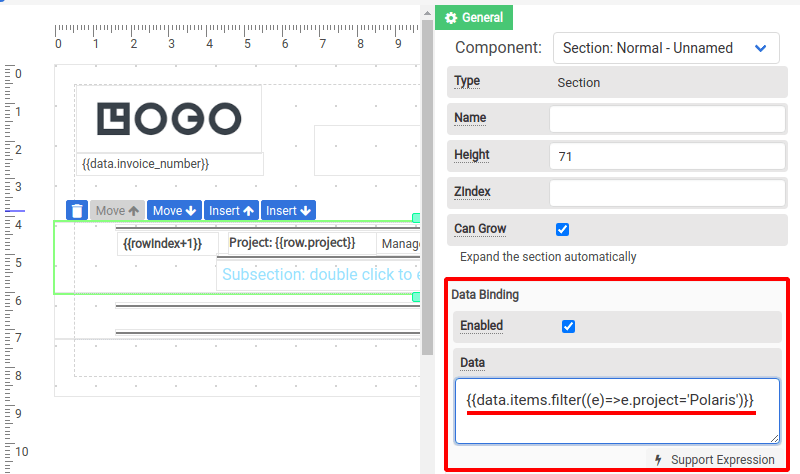 Filtering array data