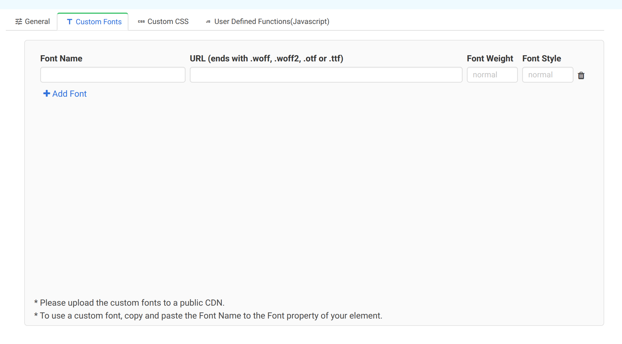 Custom Fonts